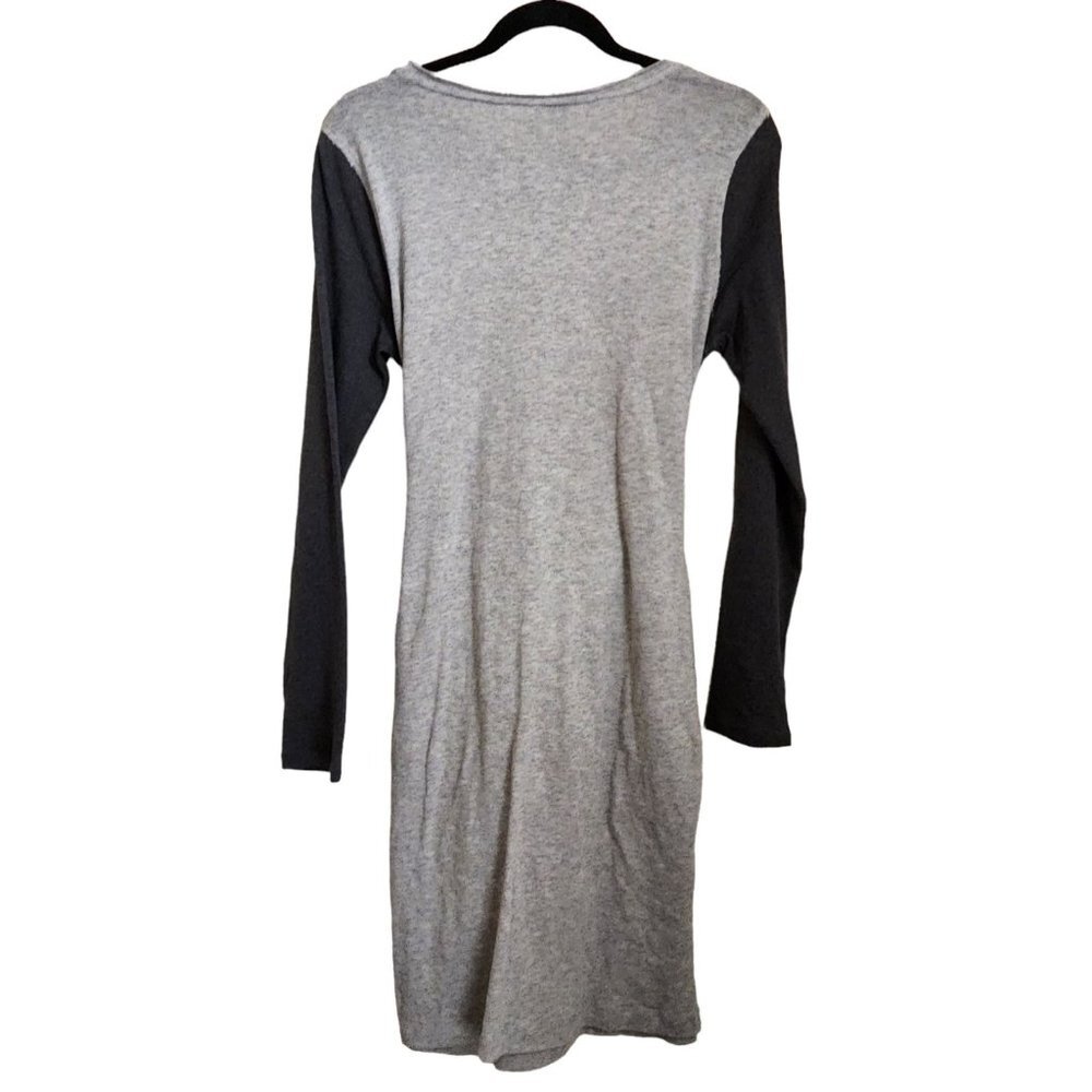 Sundance Contrast Gray Side tie Waist Cotton Wool Dress size S Minimalist - Picture 5 of 13